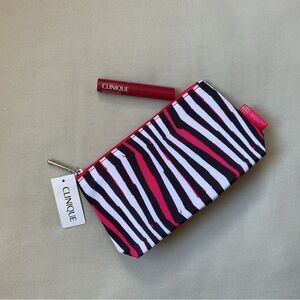 Clinique x Jonathan Cohen Cosmetic bag w/Almost Lipstick Pink Honey NWT